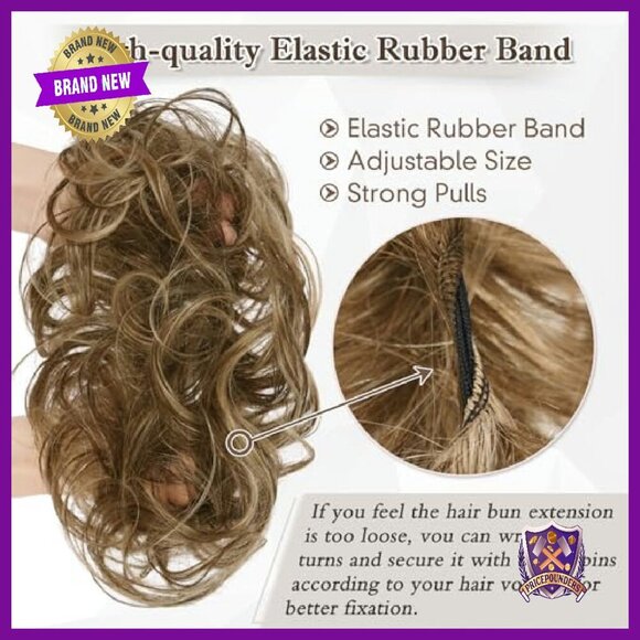 100% Human Hair Messy Bun Extension for Women Thick Updo main image 7